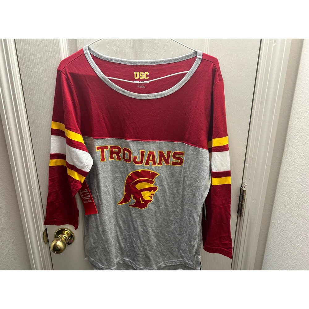 NWT USC Trojans Long Sleeve Shirt Women's Medium Ultra Game NCAA Football Tee